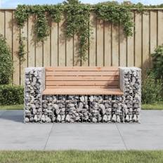 vidaXL gabion-design 143x71x65,5 Trädgårdsbänk