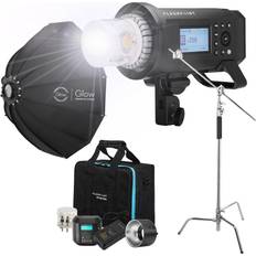 Iluminaciones de Estudio Flashpoint XPLOR 600PRO R2 TTL Monolight Kit With Glow ParaPop and C-Stand