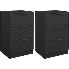 Multicolore Tables de chevet vidaXL Tables 2 Pcs Noir 40x36x65 cm Table de chevet