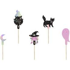 Multikleur Taartdecoraties PartyDeco Cupcake Toppers Halloween Trick Treat