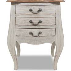 Beige Bedside Tables vidaXL 244504 Bedside Table 35x48cm