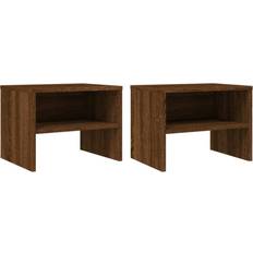 Multicolore Tables de chevet vidaXL Tables 2pcs Chêne Marron 40x30x30 cm Table de chevet 30x30cm