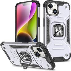 iPhone 15 Plus Ringhållare Mobilskal Silver