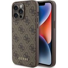 Guess iPhone 15 Pro Max Mobilskal 4G Metal Gold Logo Brun