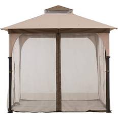 Gazebo with mosquito netting Sunjoy Beige Replacement Mosquito Netting Gazebo 9.5x9.5