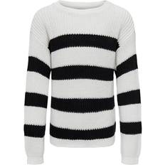 Svarte Overdeler Kids Only Cloud Dancer Black Sif Striped Strikk Genser-146/152