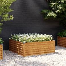 100.0 cm Plantekasser vidaXL Højbed 100x100x36 cortenstål Plantekasse