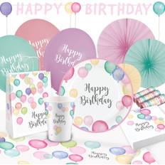 Kalaspaket Amscan Happy Birthday Pastell Kalaspaket