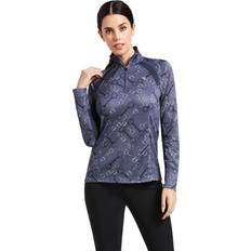 Equestrian T-shirts Ariat women's sunstopper 2.0 1/4 zip baselayer charcoal bit