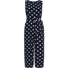 White - Women Jumpsuits & Overalls Mela London Polka Dot Sleeveless Culotte Jumpsuit, Navy/White