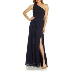 Adrianna Papell One-shoulder Georgette Gown