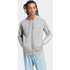 Adidas Tröjor adidas Essentials French Terry 3-stripes Full-zip Sweat-jacka Herrar Ljusgrå