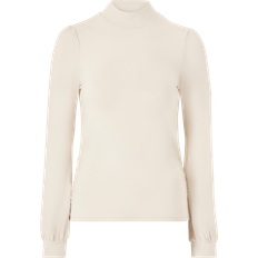 Tencel T-shirts Vila Top ViFelly High Neck L/S Top - Hvid