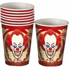 Halloween Paper Cups Horror-Shop Clown Party Becher 8 Stück als Party Zubehör