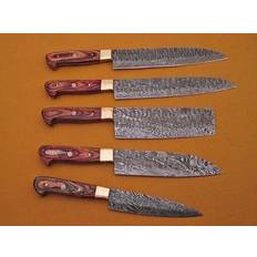 Pieces Damascus Hammered kitchen knife