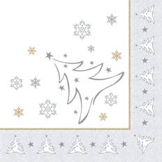 Argent Serviettes en papier Papstar Weihnachts-Motivservietten X-Mas Elegance, silber