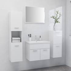 Arredamenti Bagno vidaXL Mobili da Bagno Bianco Lucido Truciolato Set