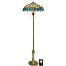 Design Toscano Art Nouveau Peacock Tiffany Floor Lamp