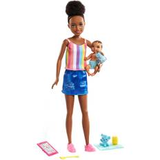 Barbie Skipper Babysitter Con Bambola Castana, Bebè E Accessori, Multicolore