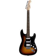 Monoprice Indio Cali Classic HSS Electric Guitar with Gig Bag Sunburst Body, Black Pickguard, Rosewood Fingerboard Sunburst