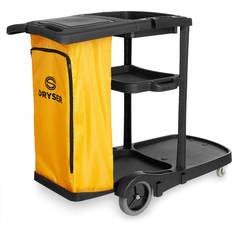 Black Cleaning Trolleys Dryser Commercial Janitorial Cleaning Cart on Wheels Black Housekeeping Caddy