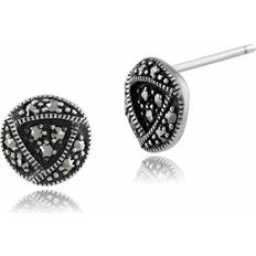 Rennie Mackintosh Round Marcasite Stud Earrings in 925 Sterling Silver
