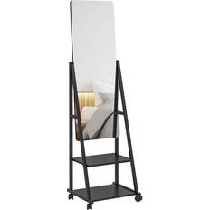 Homcom Free Standing Dressing Rolling on Wheels Wall Mirror