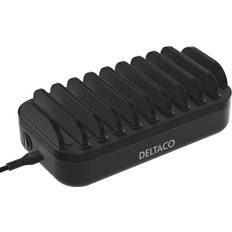 Deltaco 10 Port-Ladestation 7x USB-A & 3x USB-C 120W Schwarz