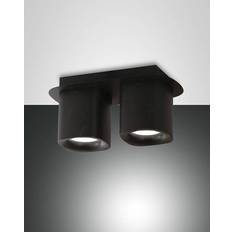 C Faretti Fabas Luce Aufbauleuchte Schwarz Smooth 19 x 9 cm 2xGU10 Faretto