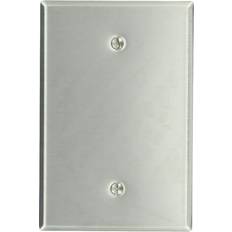 Silver Wall Outlets Leviton 84114 Wallplate 1-Gang Blank Oversize Size 430 Stainless Steel Stainless Steel