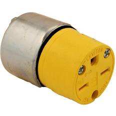 Yellow Extension Sockets Leviton 15 Amp 250-Volt Armored Grounding Connector, Steel, Yellow