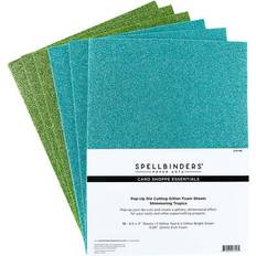 Green Brushes 3 pack spellbinders glitter foam sheets 8.5"x11" 10/pkg-shimmering tropics -teal