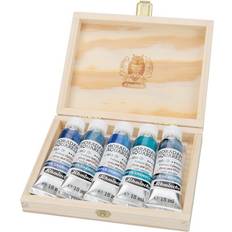 Schmincke Acrylic Paints Schmincke Horadam Aquarell Artist Watercolor Deep Sea, Supergranulation, Wood Box, Set of 5, 15 ml, Tubes