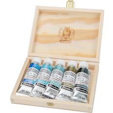 Schmincke Acrylic Paints Schmincke Horadam Aquarell Artist Watercolor Glacier, Supergranulation, Wood Box, Set of 5, 15 ml, Tubes