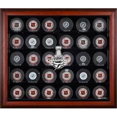 Tampa Bay Lightning 2020 Stanley Cup Champions Mahogany Framed 30-Puck Logo Display Case