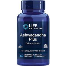 Vitamins & Supplements Life Extension Ashwagandha Plus Calm & Focus, ashwagandha Extract, Spearmint Extract 60