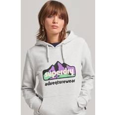 Superdry Woman Jumpers Superdry 90s Terrain Graphic Hoodie Grey