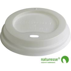 Naturesse CPLA Kaffelåg til Ø80 mm kaffebæger Hvid 50 stk/pk