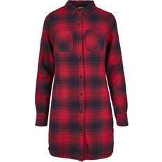Black - Wrap Dresses Urban Classics Women's Shirt Dress Check - Bleu
