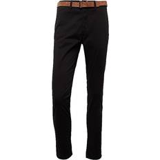 Tom Tailor Denim Herr Chino byxor med bälte 1008253, 29999 Black, 34L