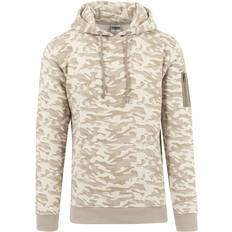 Camouflage - Herren Pullover Urban Classics Sweat Camo Bomber Hoody Beige Camo