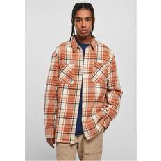 Urban Classics Skjorte - Creme/Orangerød/Sort