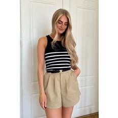 Natur Linnen Only Rib Stripe Tank Top Jrs No Tank tops Black Bright White