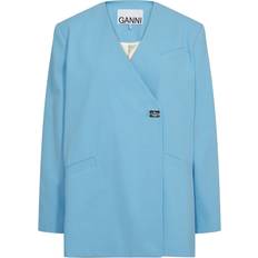 Ganni Cotton blazer blue