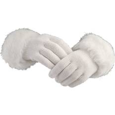 Acrylic Mittens ETC Foxy Faux Fur Trimmed Knit Gloves