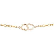 Anklets Black Hills Gold Double-Heart Ankle Bracelet, 10K/12