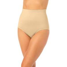 Elastane/Lycra/Spandex Girdles Plus Women's Power Shaper Firm Control High Waist Shaping Brief by Secret Solutions in Nude Size 3X Body Shaper