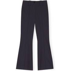 Ganni Byxor Stretch Stripe Bootuct Sky captain