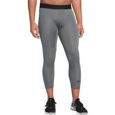 Men Tights Nike Air Max Men's Dri-FIT 3/4 Length Training Tights - Smoke Grey/Black