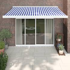 Blu Tendalini vidaXL Tenda Sole Retrattile Blu E Bianca 3 x 2.5 m Arredo Giardino